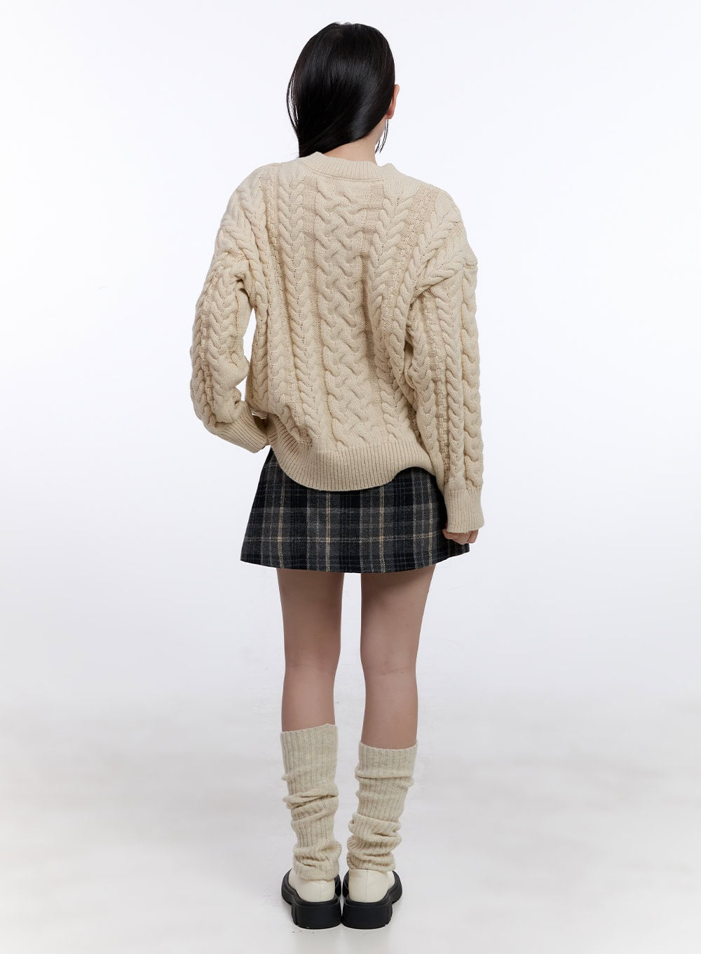 Checkered Pleated Winter Mini Skirt CJ513