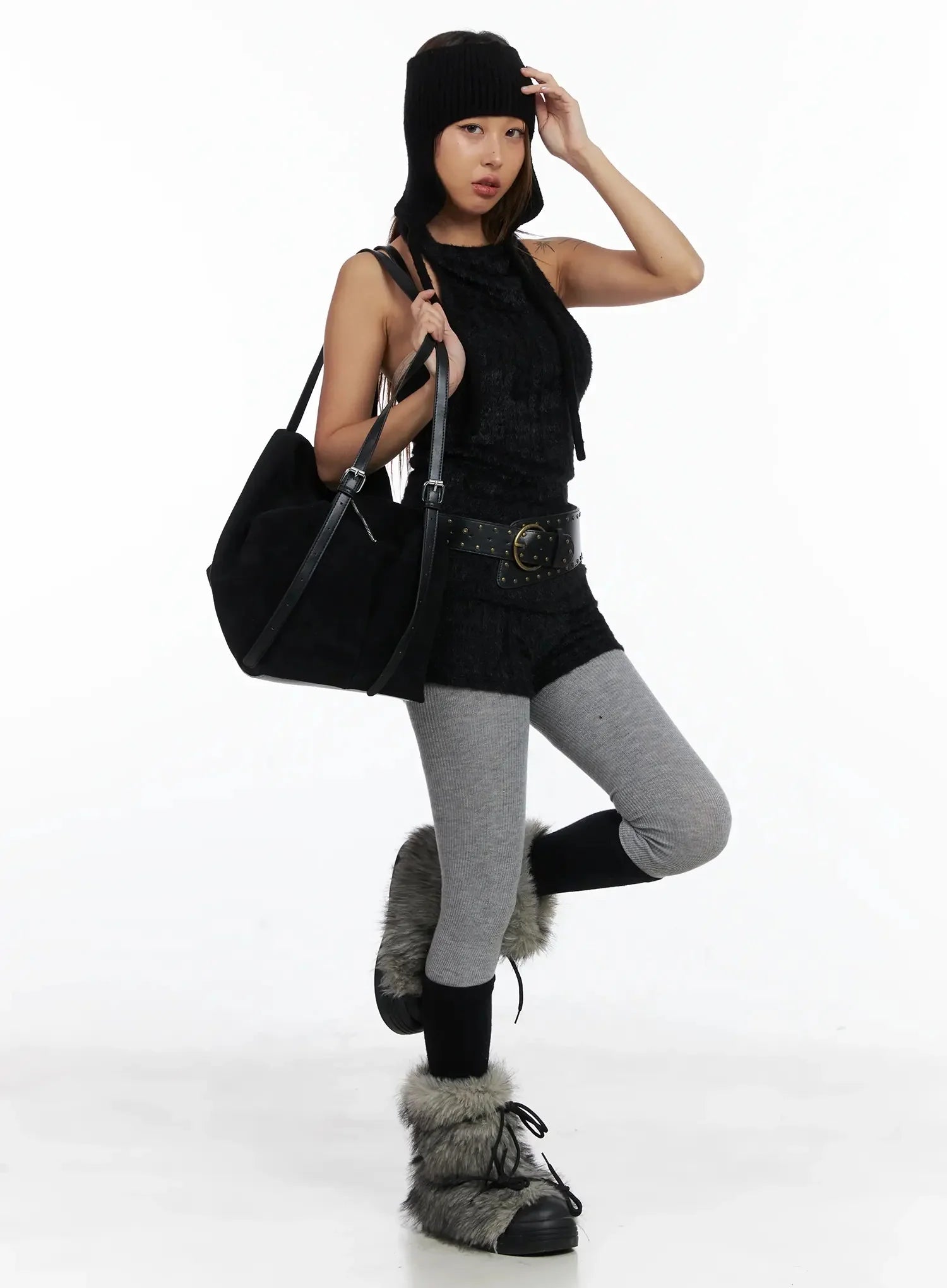 Textured Knit Turtleneck Top IN528