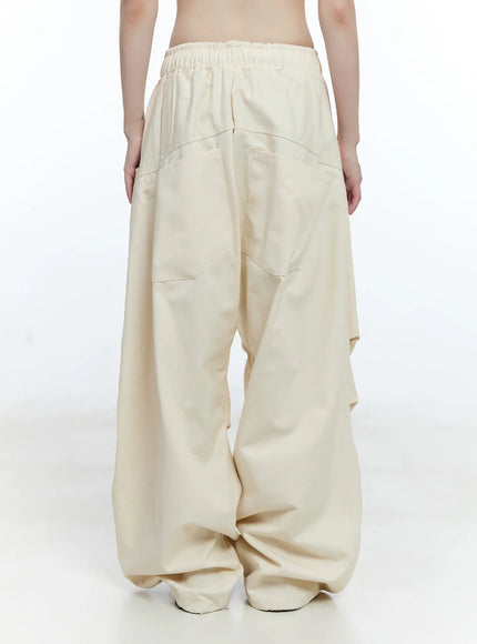 Oversized Pintuck Wide-Leg Pants CG507