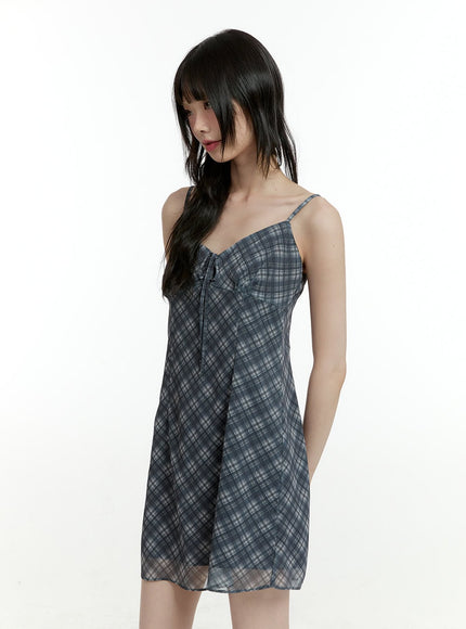 sweetheart-checkered-mini-dress-cl426