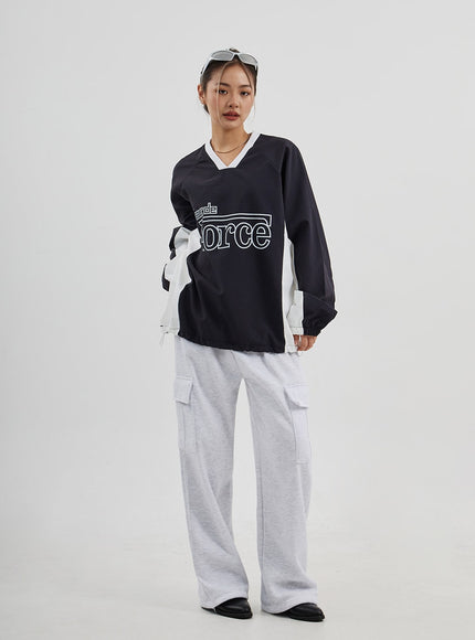 Oversized Drawstring Graphic Tee Unisex CJ313