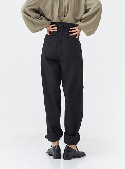 Pintuck Black Jeans OG18