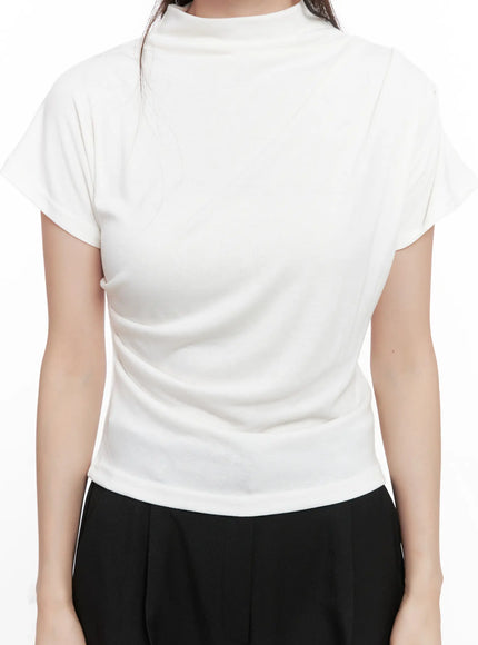 Draped Mock Neck Top CO531