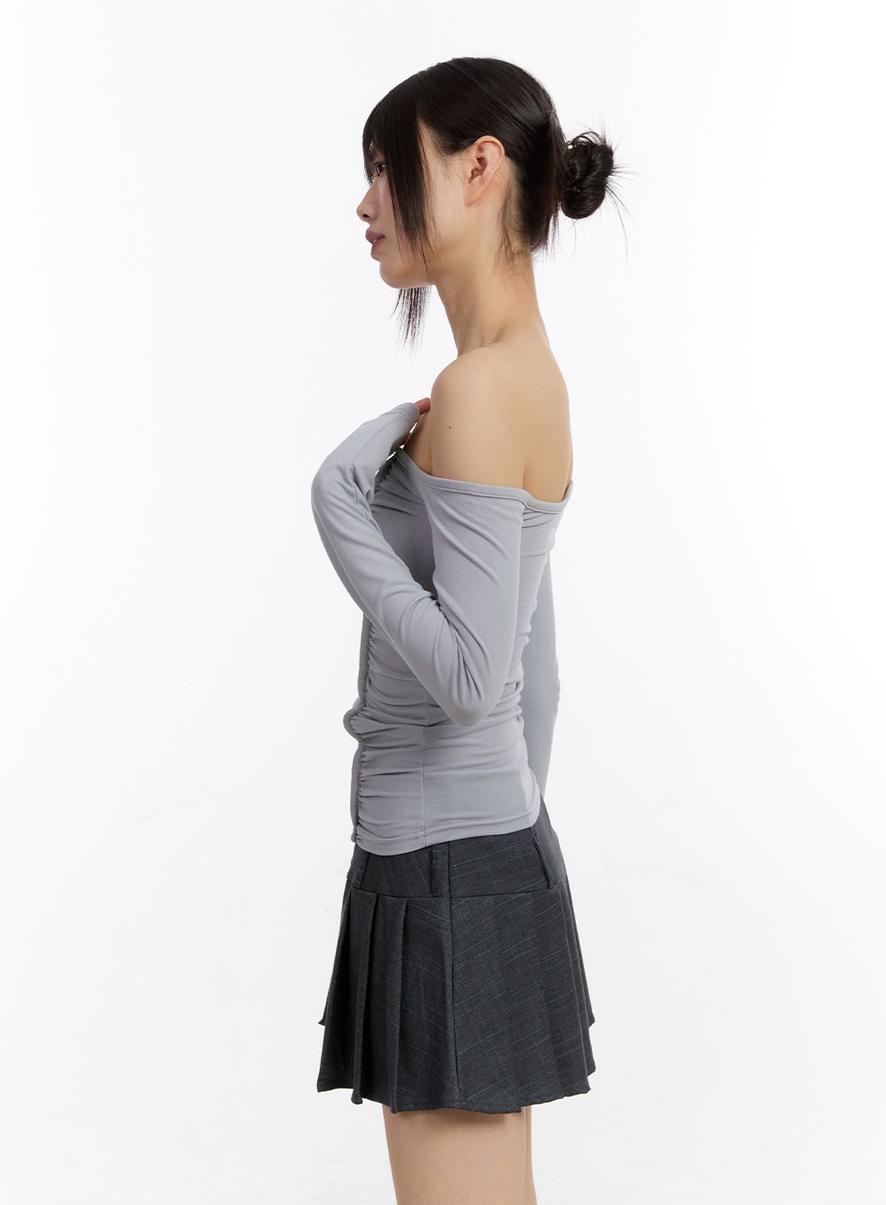 shirred-one-shoulder-long-sleeve-top-ca508