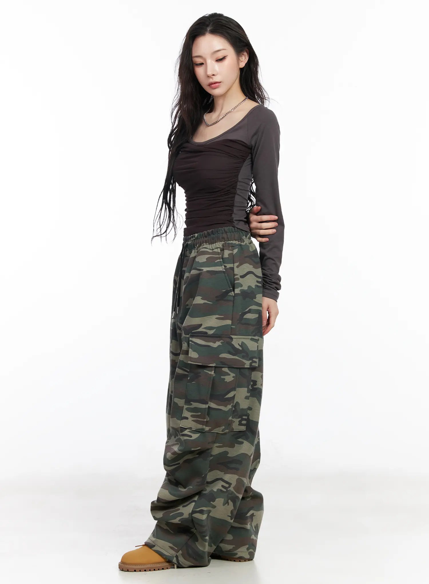 ruched-chiffon-crop-long-sleeve-top-cm518