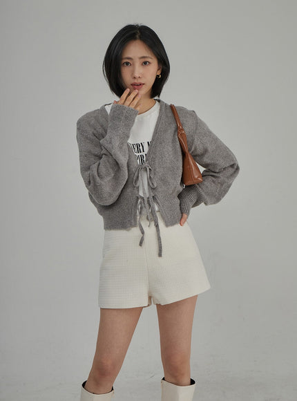 Tweed High Waist Shorts OJ304