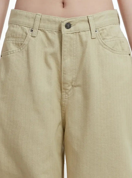 wide-herringbone-fleece-lined-pants-ij521