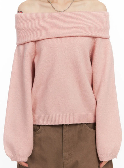 Cozy Off-Shoulder Knit Sweater CN528