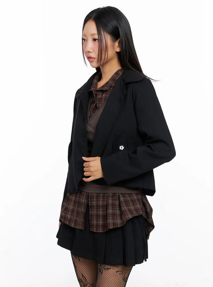 Button-Up Cropped Jacket CO515
