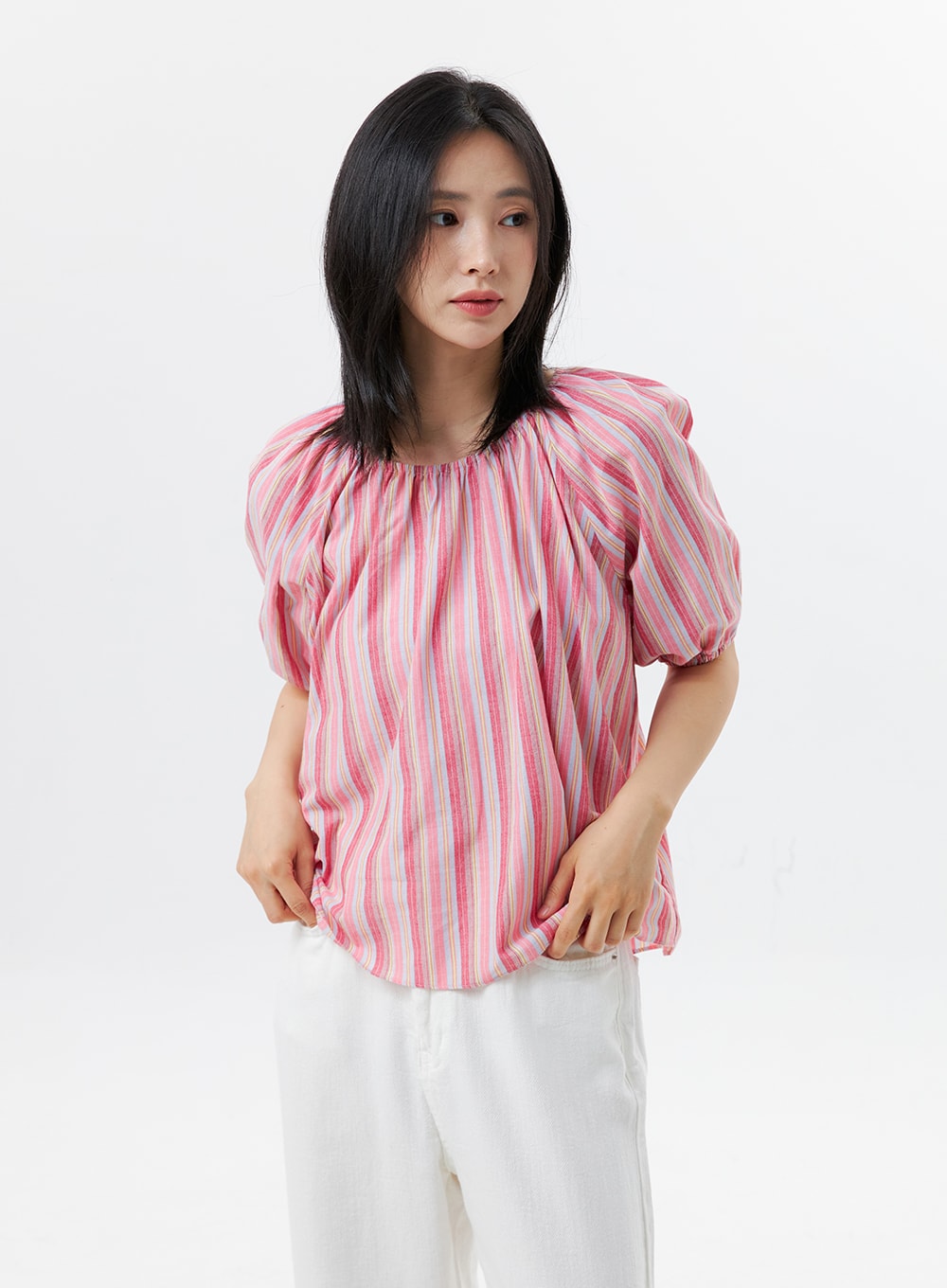 Zara, Tops, Cute Zara Pink Shirt Ruffle Puff Sleeve Preppy