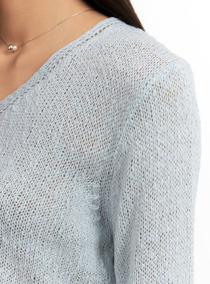 v-neck-sheer-sweater-oa429