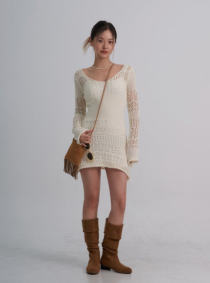 Layered Knit Mini Dress And Thin Straps Mini Dress Set CO19