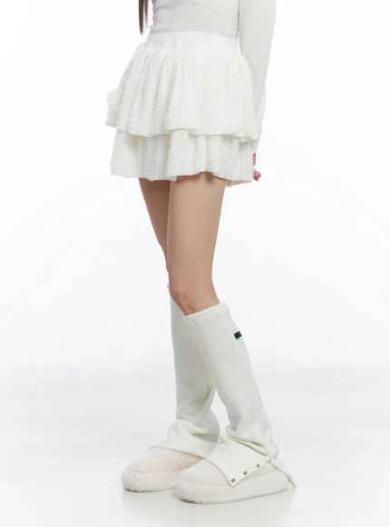 Pom-Pom Ribbon Tiered Mini Skirt CD526