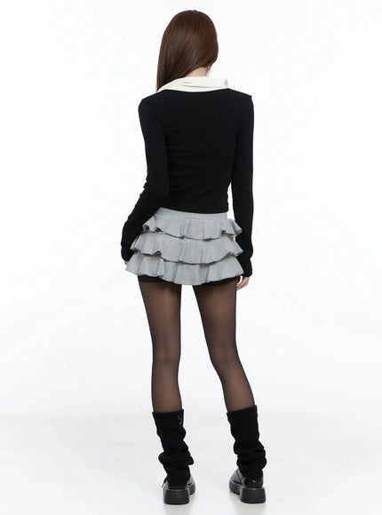 Frill Layered Mini Skirt CS501