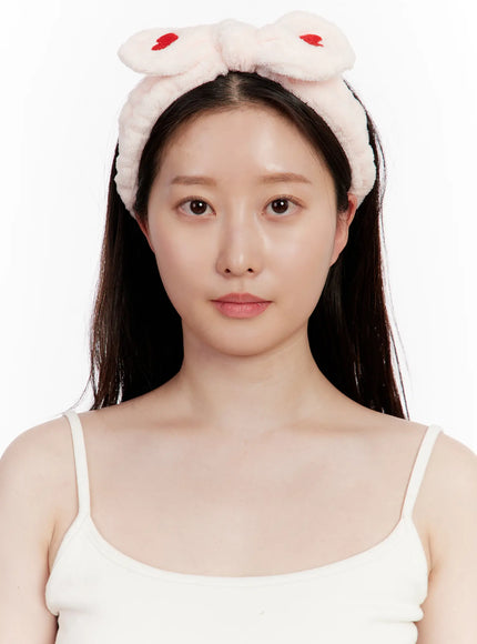 Fluffy Heart Bow Headband IM527
