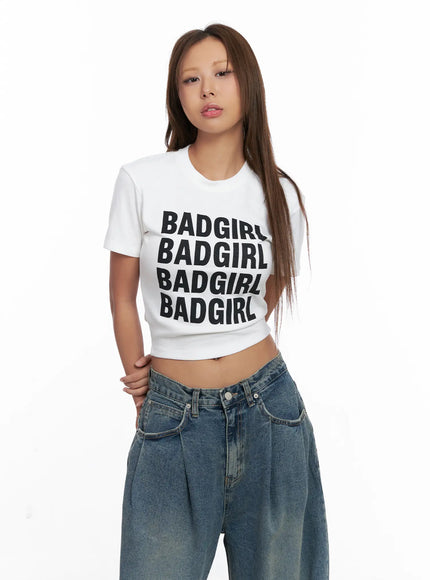 Badgirl Graphic Crop Top Tee CS524