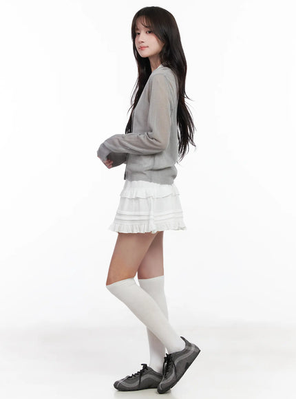 Sheer Button Up Cardigan CM527