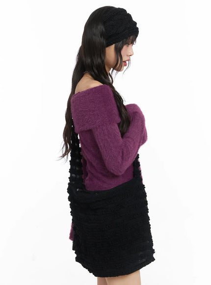 Wrinkled Knit Crossbody Bag CJ501