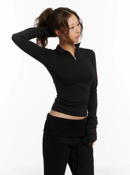 chic-half-zip-up-slim-fit-top-cd517