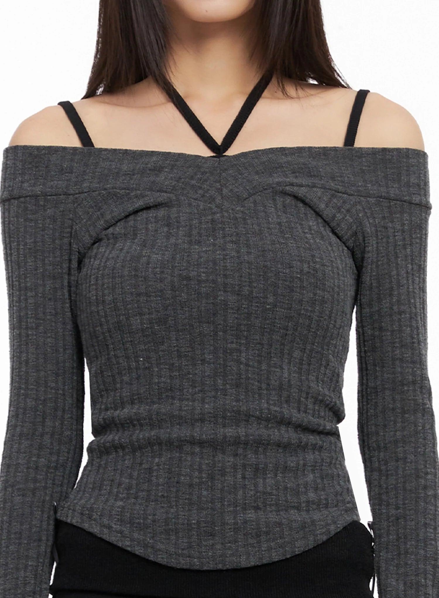 Off-Shoulder V-Neck Top IN503