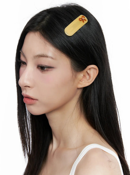 round-square-ribbon-hairpin-co503 / Yellow