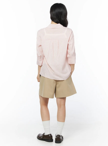 roll-up-sleeve-stripe-blouse-cy522