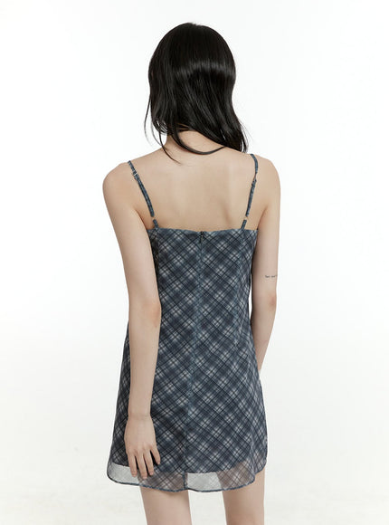 sweetheart-checkered-mini-dress-cl426