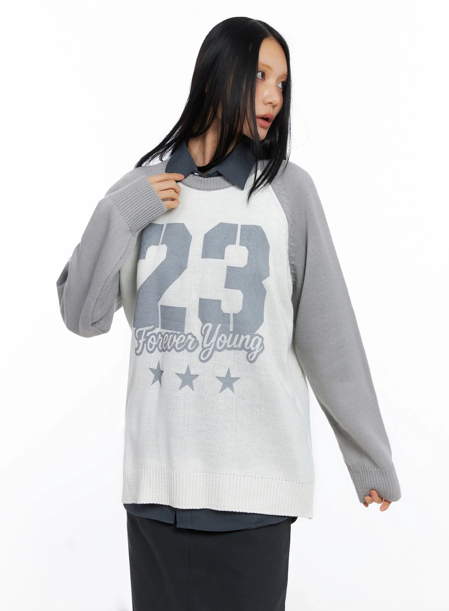 Forever Young Raglan Knit Top IO517