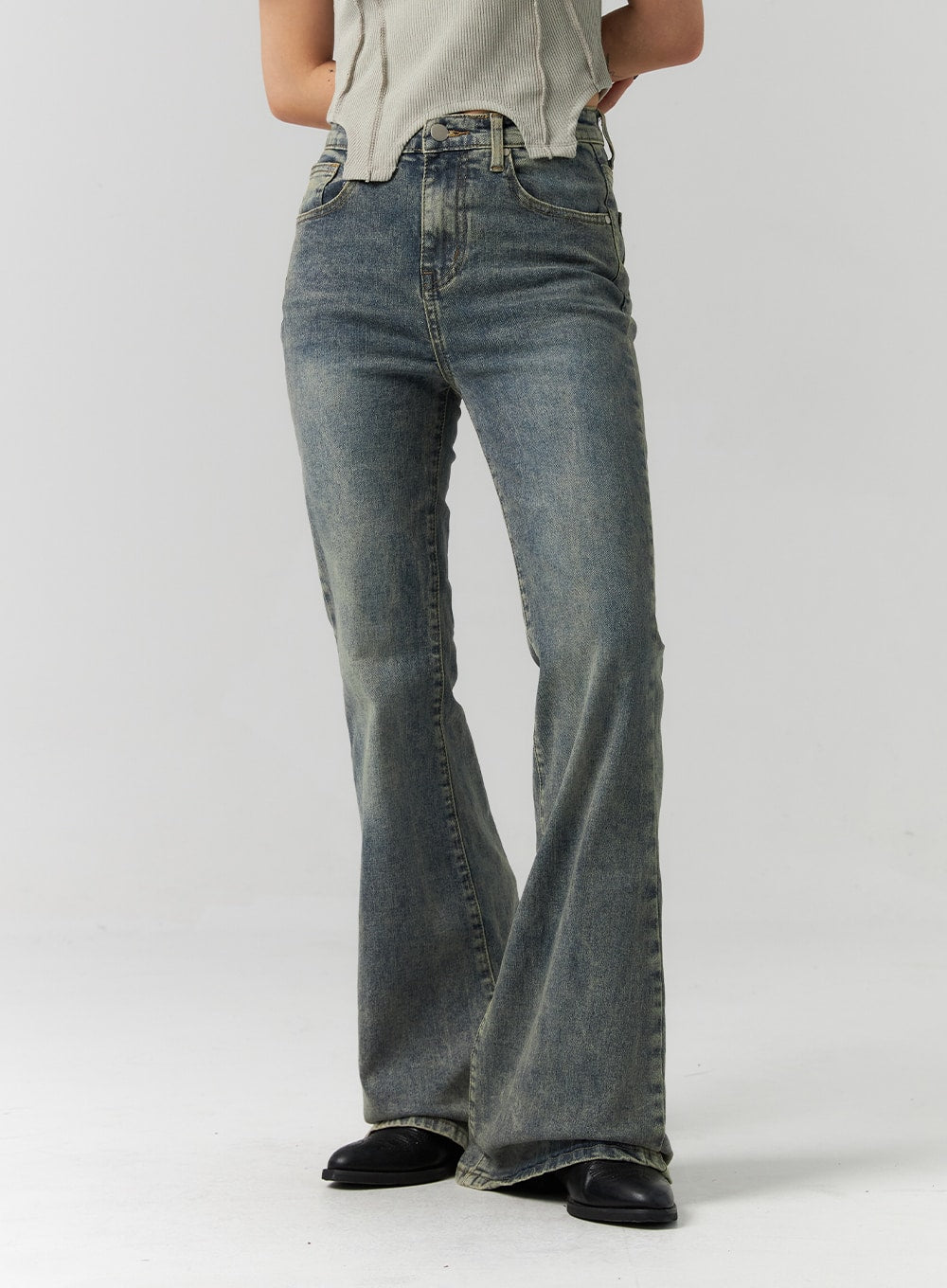 Slim Fit CS312 Washed Bootcut Jeans
