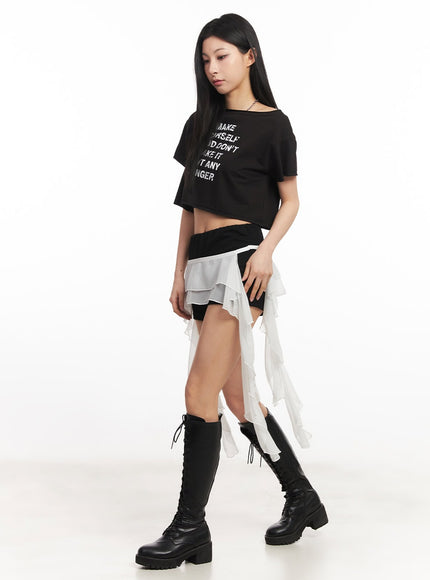 Sheer Tiered Ruffle Skirt CA514