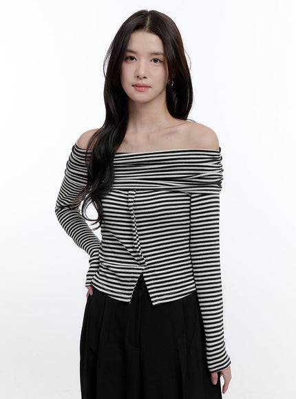 slim-fit-off-shoulder-striped-blouse-on418