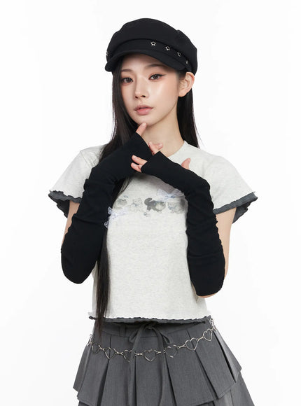 Black Fingerless Hand Warmers CM519