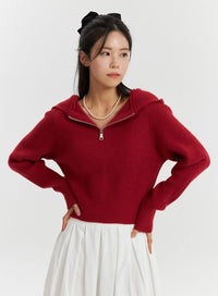 long-sleeve-solid-zipper-pocket-knit-hoodie-od320