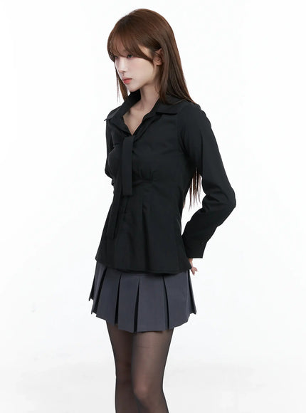 Elegant Front-Tie Blouse CS501