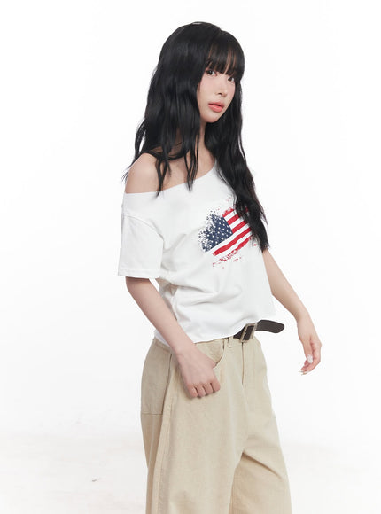 flag-graphic-off-shoulder-crop-tee-cy527
