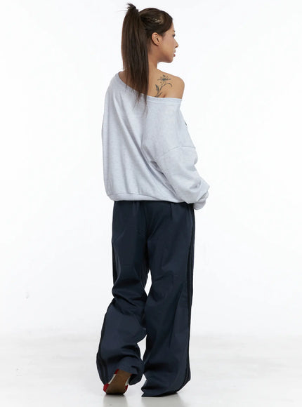 American Flag Off-Shoulder Sweatshirt CS504