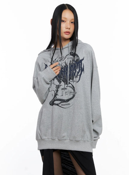 Oversized Graphic Hoodie IO516