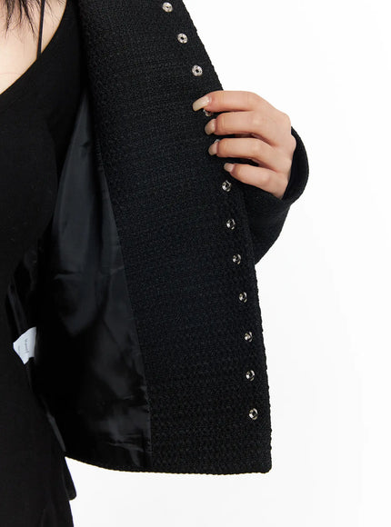 Tweed Snap Button Jacket CF527