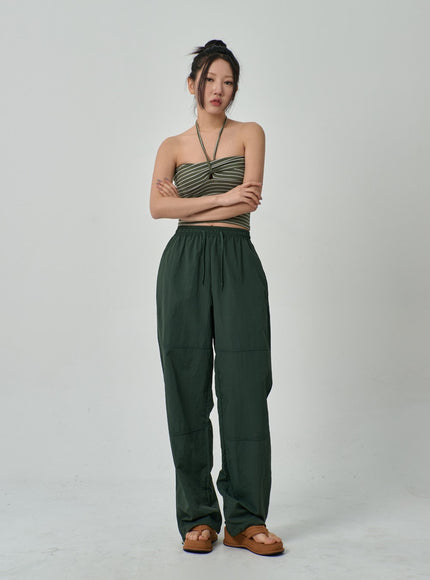 Drawstring Baggy Track Pants IF309