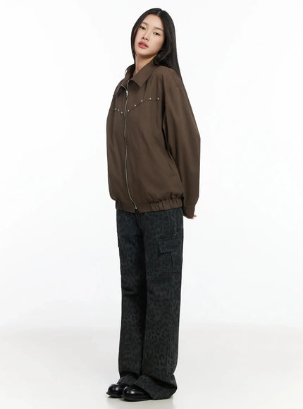 Urban Studded Bomber Jacket IA508