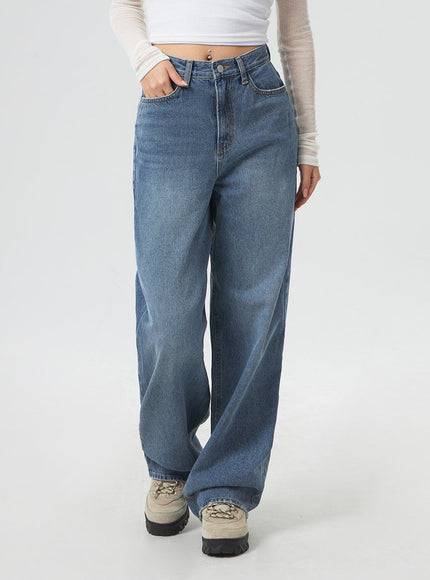 Wide Leg Mid-Wash Jeans CM331