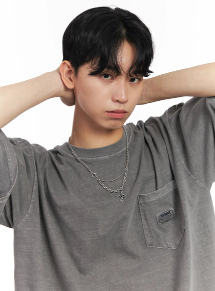 mens-double-layer-cross-necklace-il504