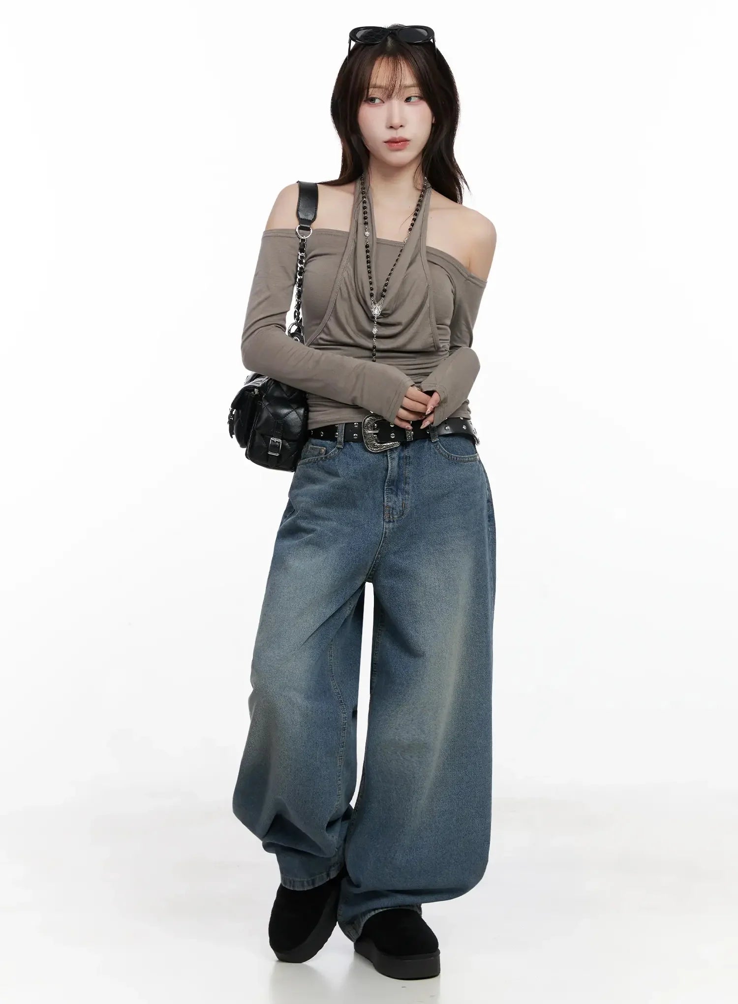 Rosary Style Cross Necklace IN525