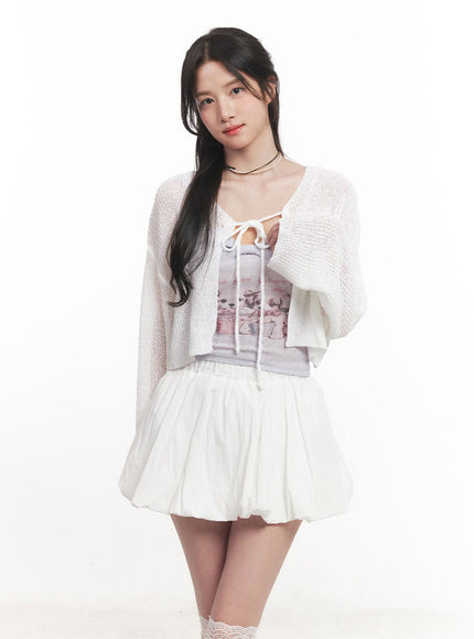 Tie-Up Cropped Cardigan CA510