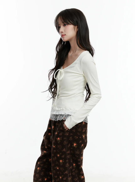 lace-trimmed-long-sleeve-top-cd514