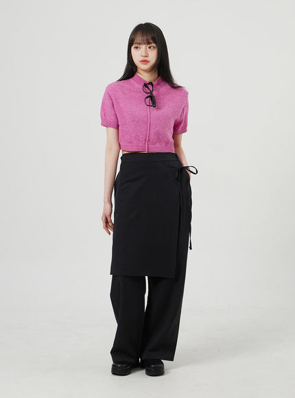 Wrapped Skirt Wide Leg Pants OF324