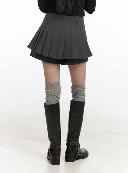 Pleated Mini Skirt with Built-In Shorts CJ528