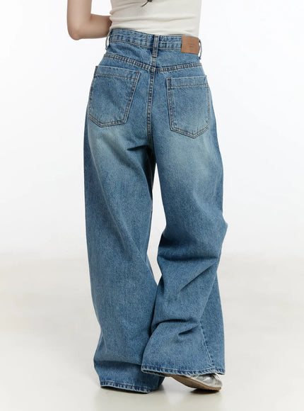 Zee Classic Washed Wide Leg Jeans CM505