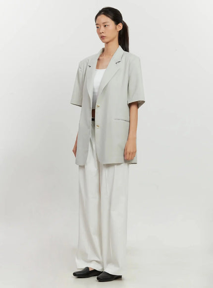 Short-Sleeve Blazer Jacket IL528