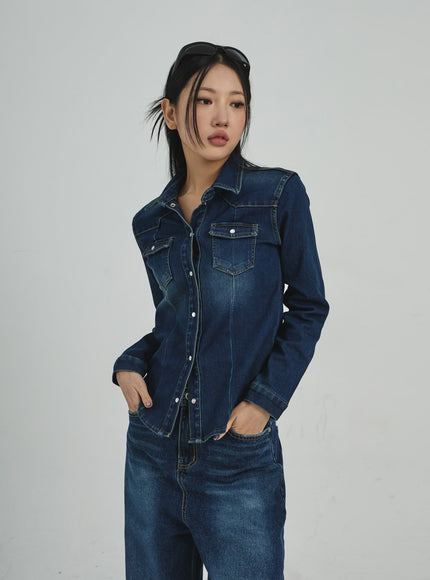 Button Denim Shirt CD09